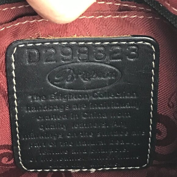 Brighton Handbag D298323 Womens Tasseled Shoulder Strap‎ Lined  Black/Brown - Picture 12 of 14